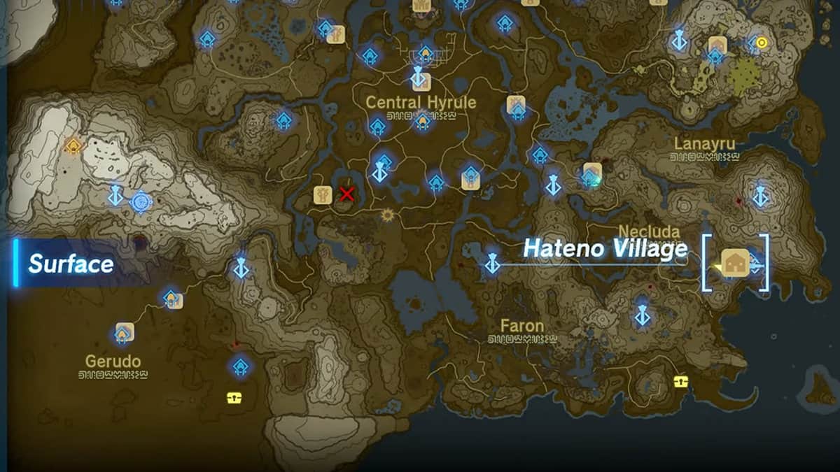 Emplacement de la quête secrète de Cece dans Tears of the Kingdom