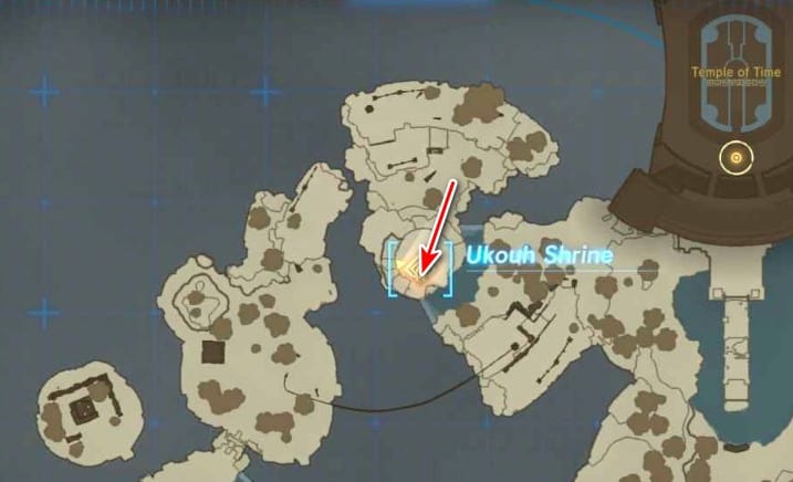 Emplacement du sanctuaire d'Ukouh dans Tears of the Kingdom
