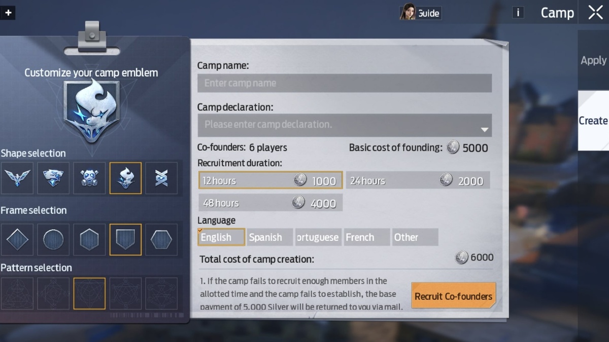 Undawn Comment créer un camp