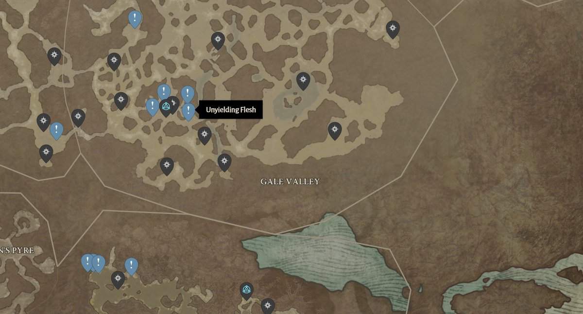 Emplacement de la quête de chair inflexible dans Diablo 4