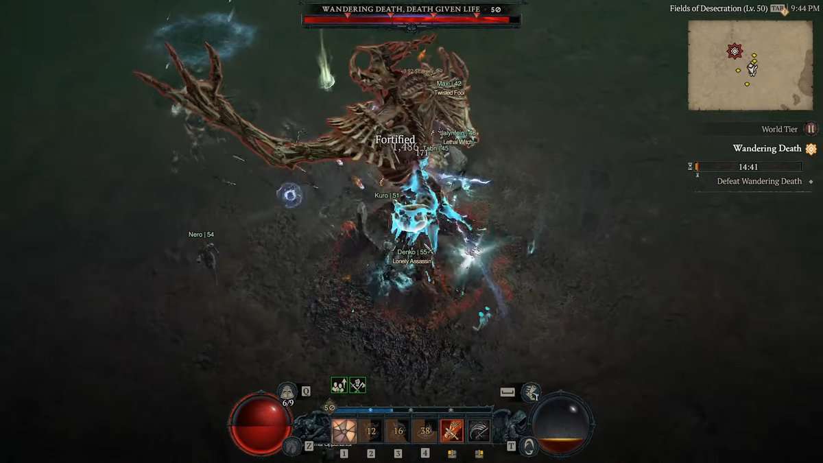 Emplacement du boss du monde de la mort errante, durée d'apparition - Diablo 4