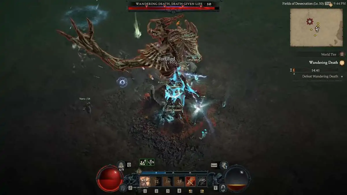 Emplacement du boss du monde de la mort errante, durée d'apparition - Diablo 4