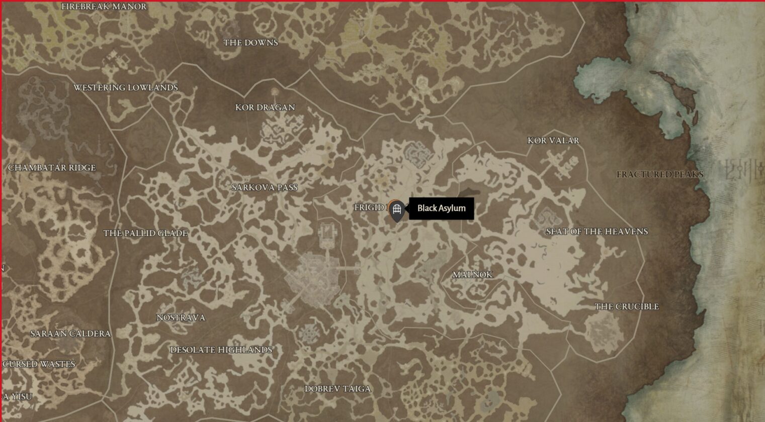 Emplacement 1 du donjon de Malice ressuscité dans Diablo 4