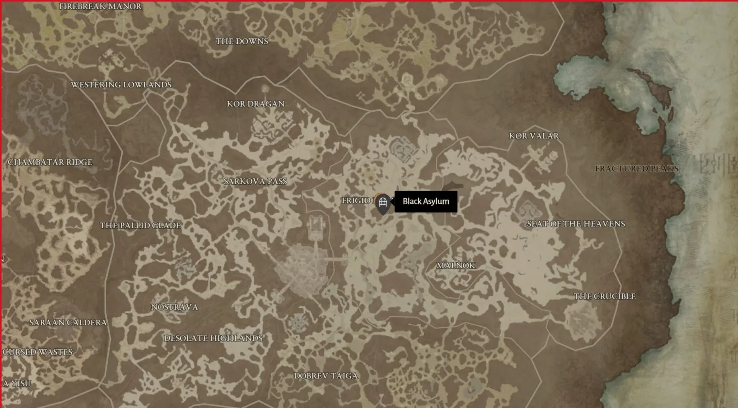 Emplacement 1 du donjon de Malice ressuscité dans Diablo 4