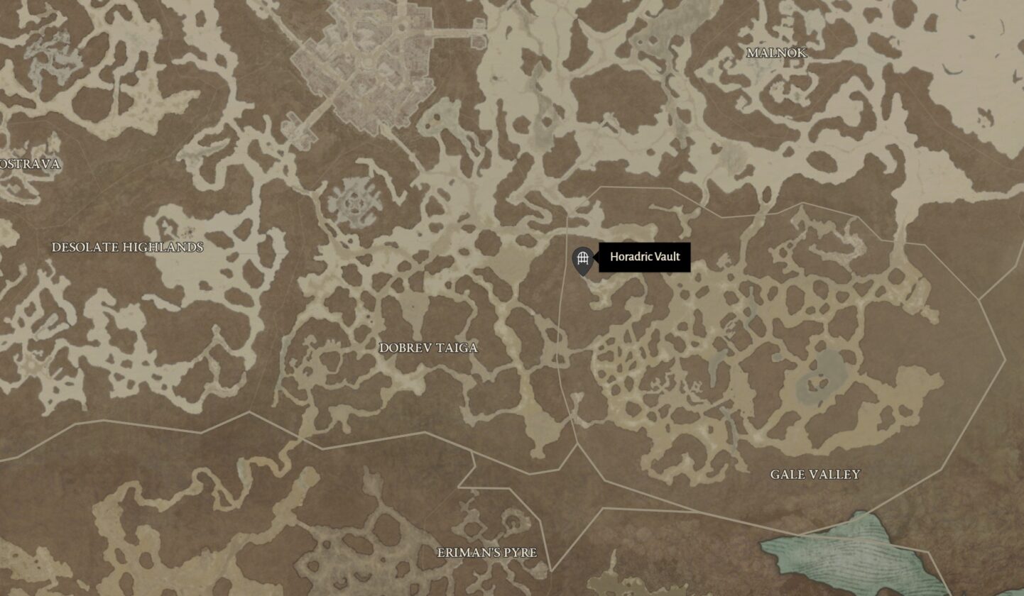 Emplacement de la voûte horadrique et de la carte tchort dans Diablo 4