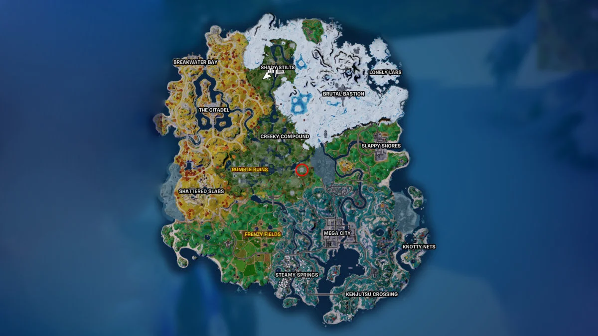 Carte vierge du chapitre 4 de la saison 3 de Fortnite
