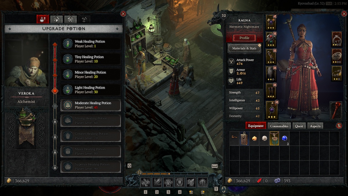 Comment augmenter la capacité des potions dans Diablo 4 Herbalist