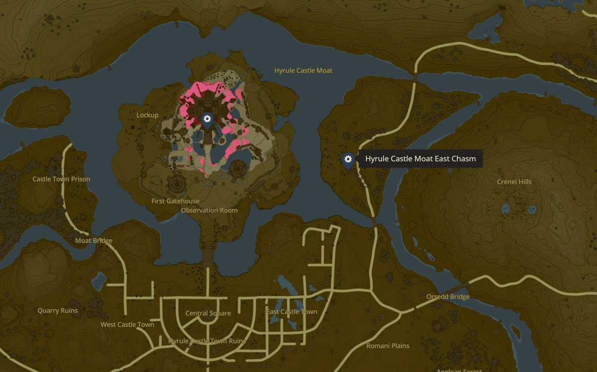 zelda totk hyrule château douves est gouffre