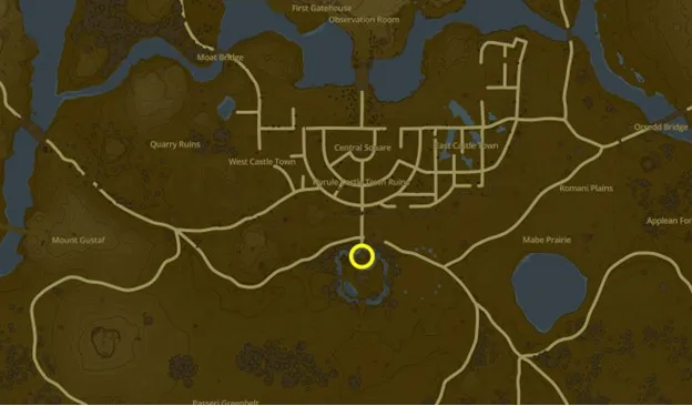 Emplacement de la quête du mode Chemin du héros dans Tears of the Kingdom