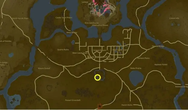 Emplacement de la quête Messages d'une époque ancienne dans Tears of the Kingdom
