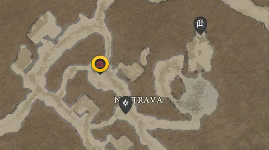 Emplacement de la carte de Negala dans Diablo 4