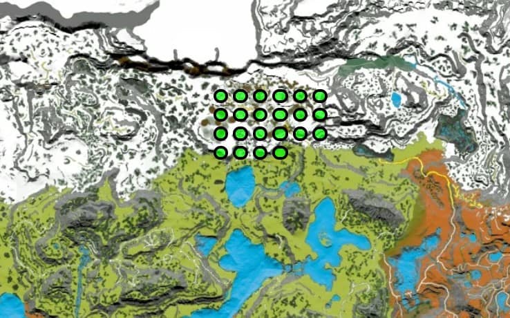 Emplacements des créatures de l'arche Valguero