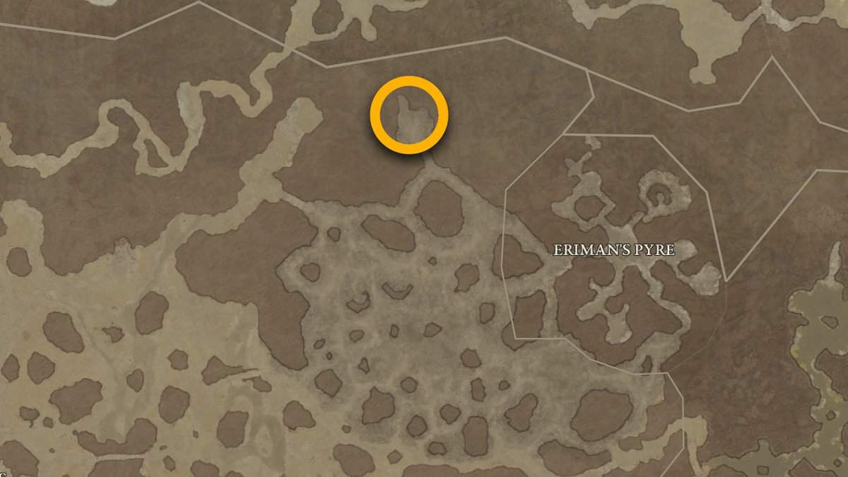 Emplacement de la carte Valtha dans Diablo 4
