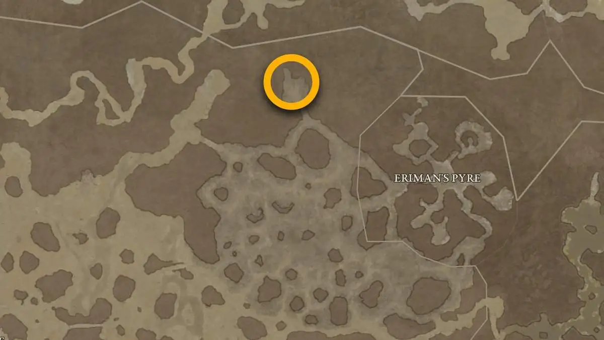 Emplacement de la carte Valtha dans Diablo 4