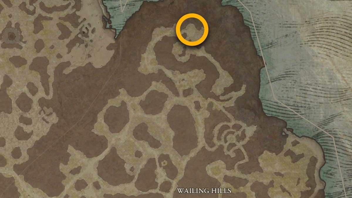Emplacement de la carte Airidah dans Diablo 4