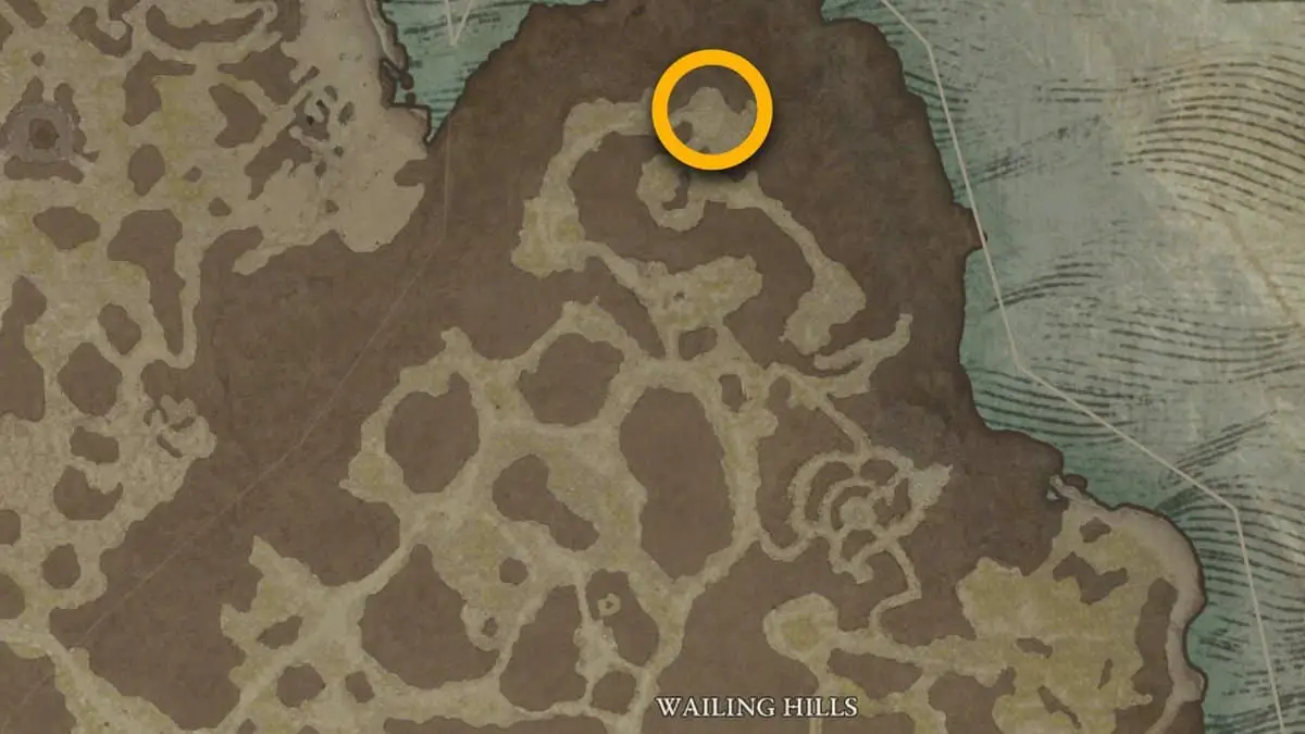 Emplacement de la carte Airidah dans Diablo 4