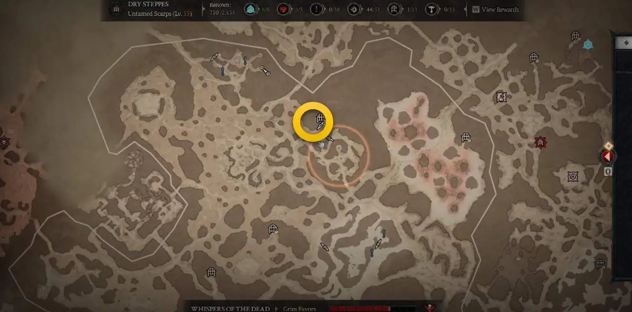 diablo 4 rocher imbibé de sang