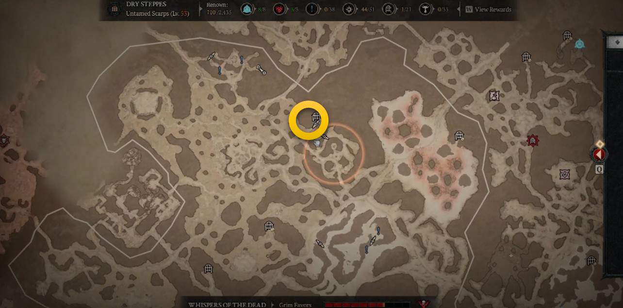 diablo 4 emplacement de la plaie terrestre