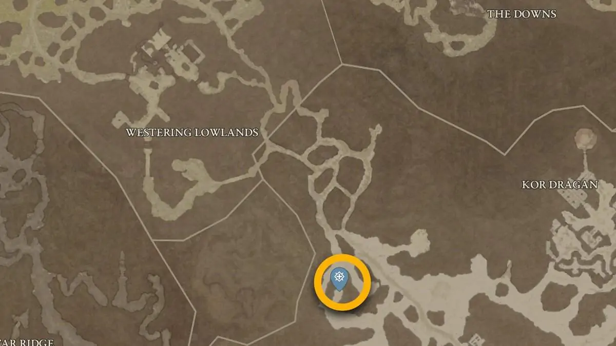 Emplacement de la quête Appel des enfers dans Diablo 4