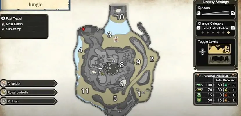 Enregistrement des reliques de la jungle de Monster Hunter Rise