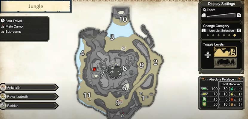 Enregistrement des reliques de la jungle de Monster Hunter Rise