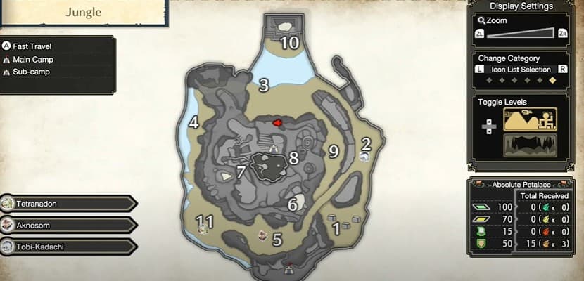 Enregistrement des reliques de la jungle de Monster Hunter Rise