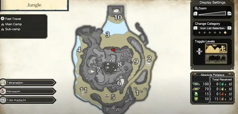 Enregistrement des reliques de la jungle de Monster Hunter Rise