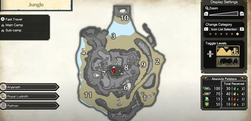 Enregistrement des reliques de la jungle de Monster Hunter Rise