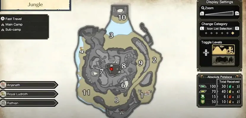 Enregistrement des reliques de la jungle de Monster Hunter Rise