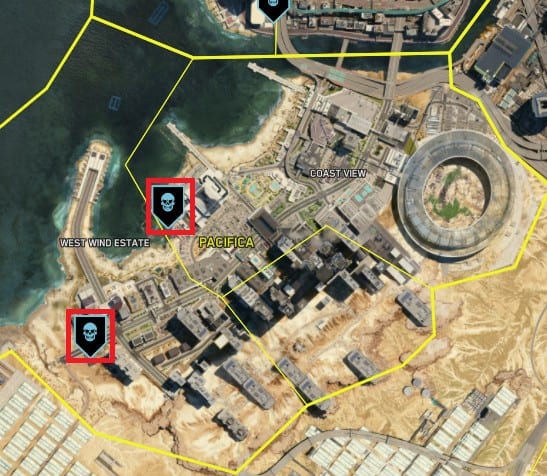 Emplacements de l'agitation du scanner Cyberpunk 2077 NCPD