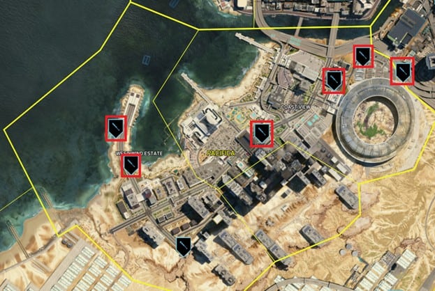 Emplacements de l'agitation du scanner Cyberpunk 2077 NCPD