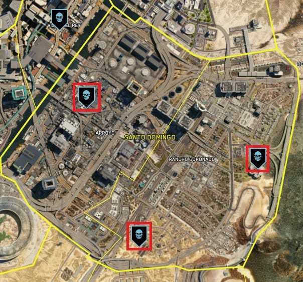 Emplacements de l'agitation du scanner Cyberpunk 2077 NCPD