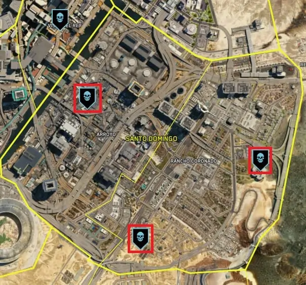 Emplacements de l'agitation du scanner Cyberpunk 2077 NCPD