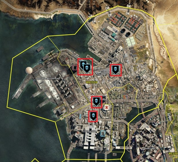 Emplacements de l'agitation du scanner Cyberpunk 2077 NCPD