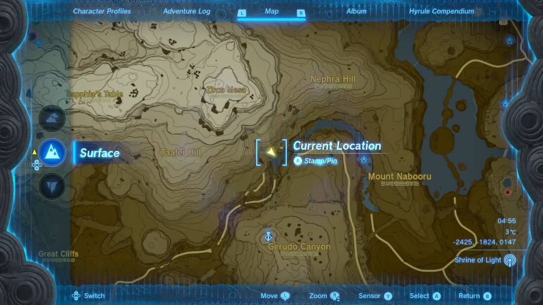 Zelda: Tears Of The Kingdom Emplacement du sanctuaire Suariwak