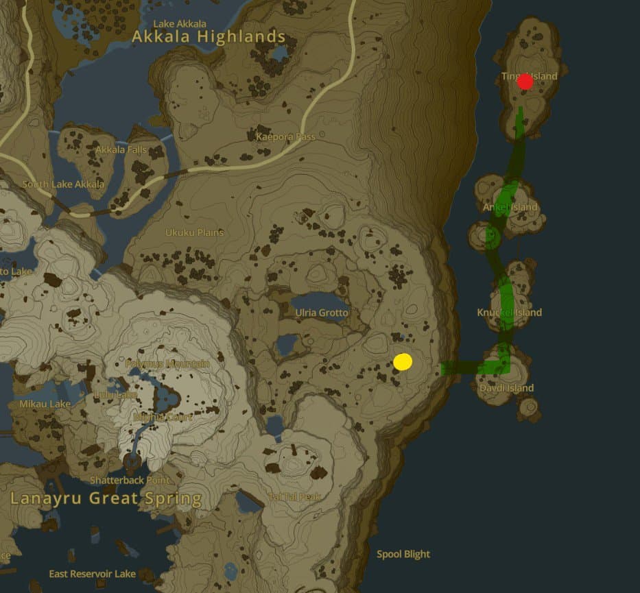 zelda les larmes du royaume emplacement du gouffre de l'île de tingel