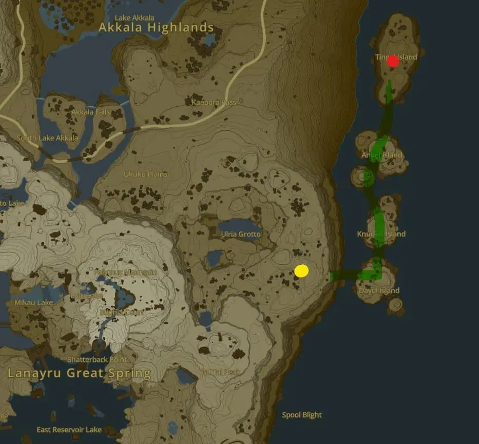 zelda les larmes du royaume emplacement du gouffre de l'île de tingel