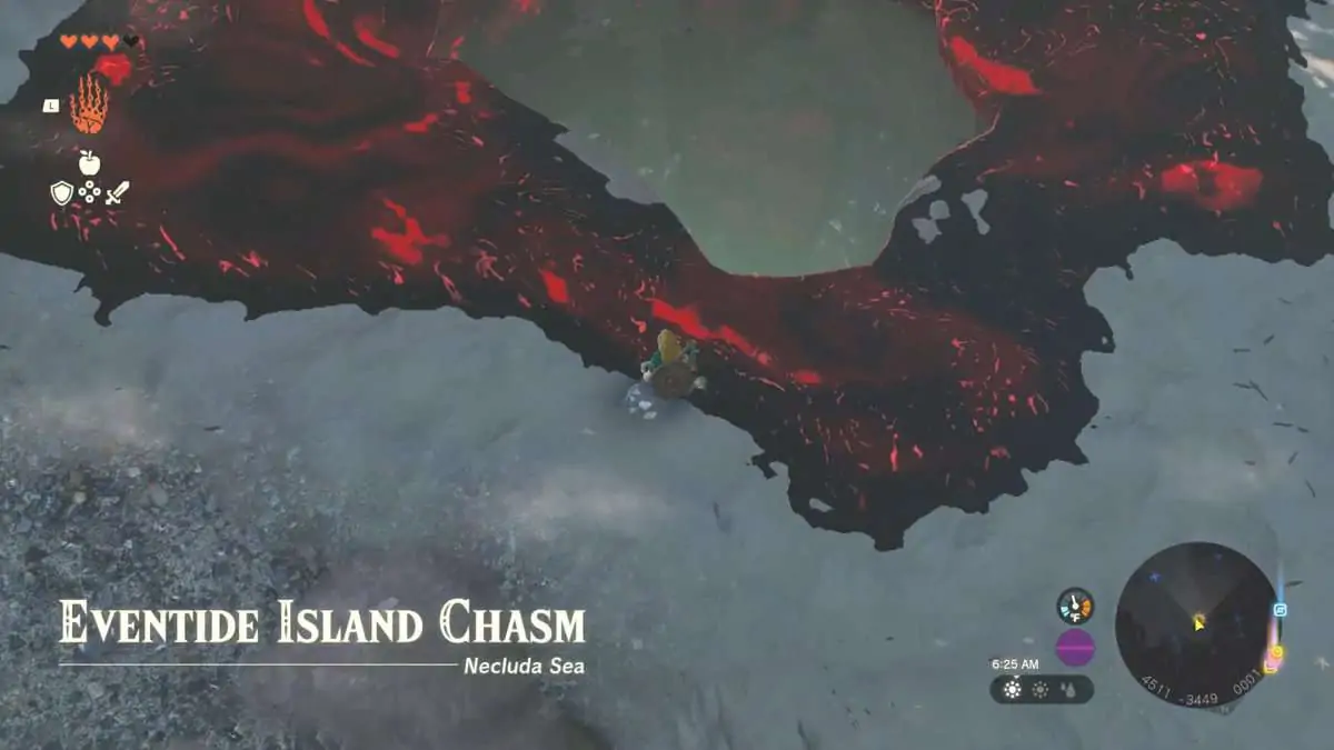 Comment se rendre au gouffre de l'île d'Eventide - Zelda : Tears Of The Kingdom