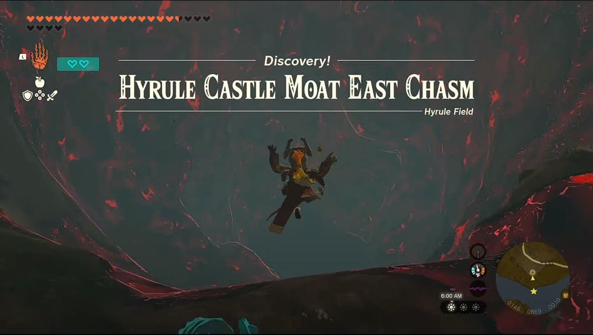 Comment se rendre au gouffre Est des douves du château d'Hyrule - Zelda: TotK
