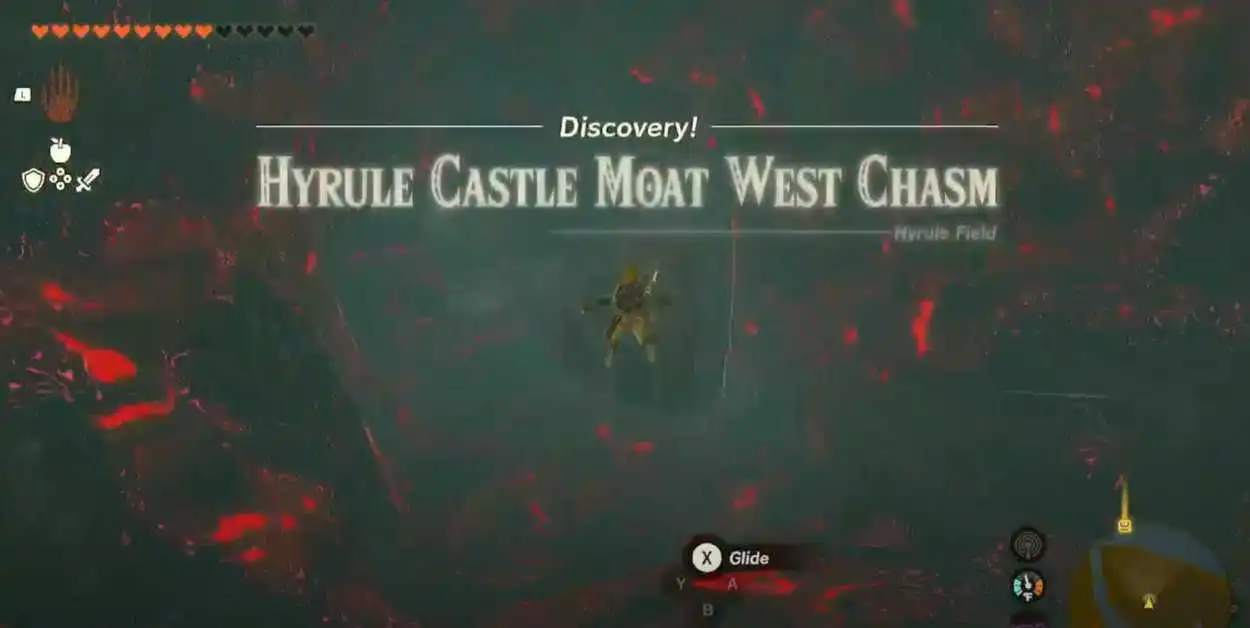 Comment se rendre au gouffre ouest des douves du château d'Hyrule - Zelda: TotK