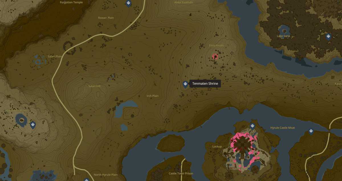 emplacement du sanctuaire de zelda totk tenmaten