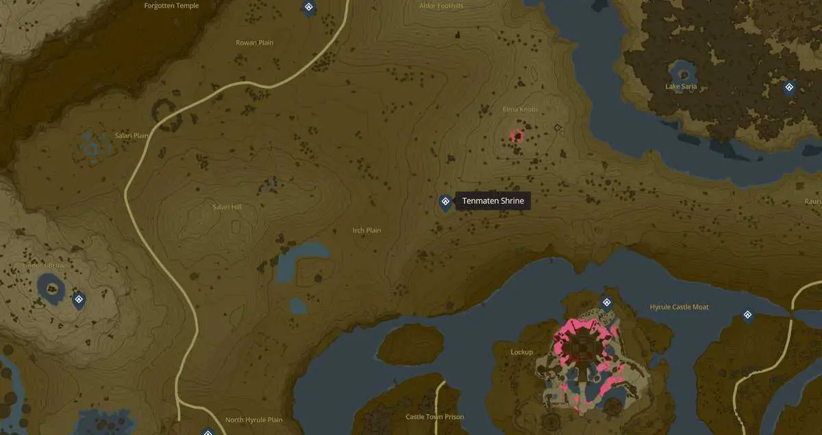 emplacement du sanctuaire de zelda totk tenmaten