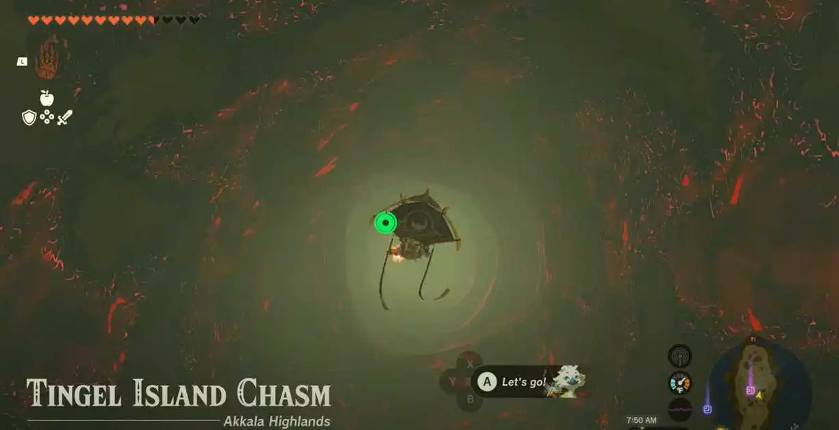 Comment se rendre au gouffre de l'île de Tingel - Zelda : Tears Of The Kingdom