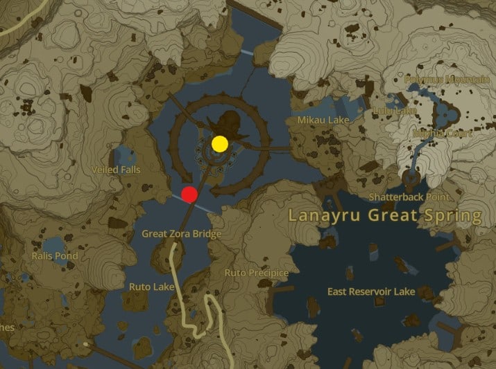 zelda les larmes du royaume emplacement du gouffre du domaine de zora