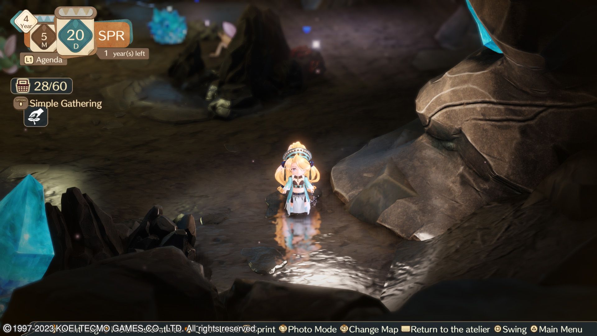 Marie explore une grotte dans Atelier Marie Remake.