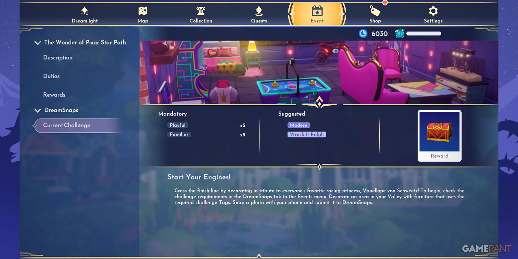 Guide Disney Dreamlight Valley de la fonction DreamSnaps.
