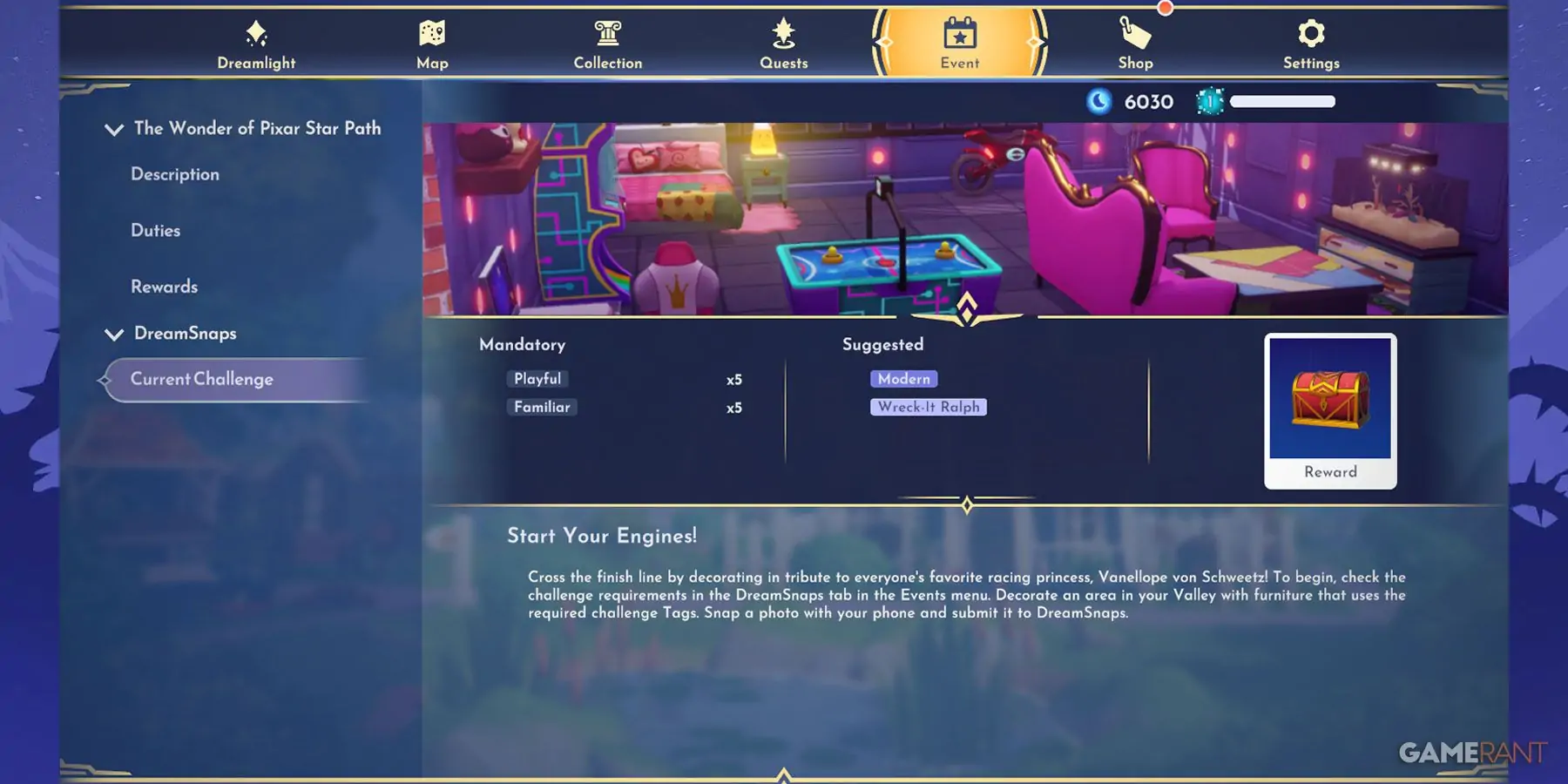 Guide Disney Dreamlight Valley de la fonction DreamSnaps.
