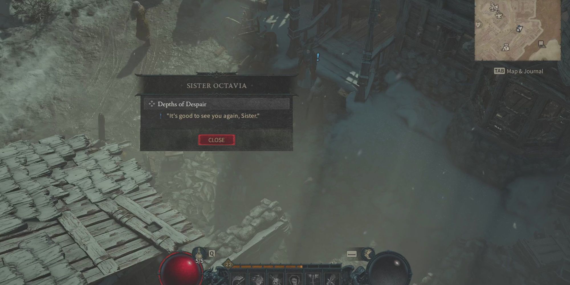 Les joueurs obtenant une quête de la sœur Octavia dans Diablo 4