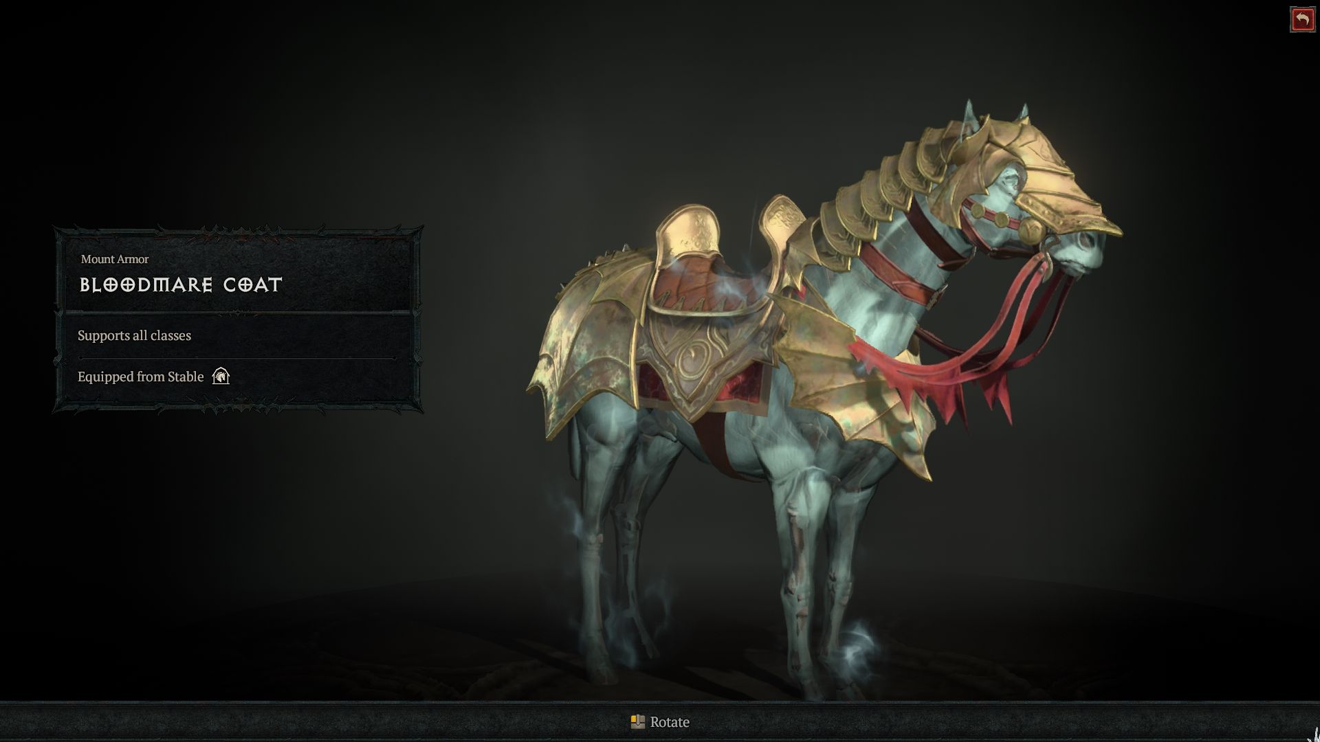 Diablo 4 Mount Armors Boutique de microtransactions Bloodmare Coat