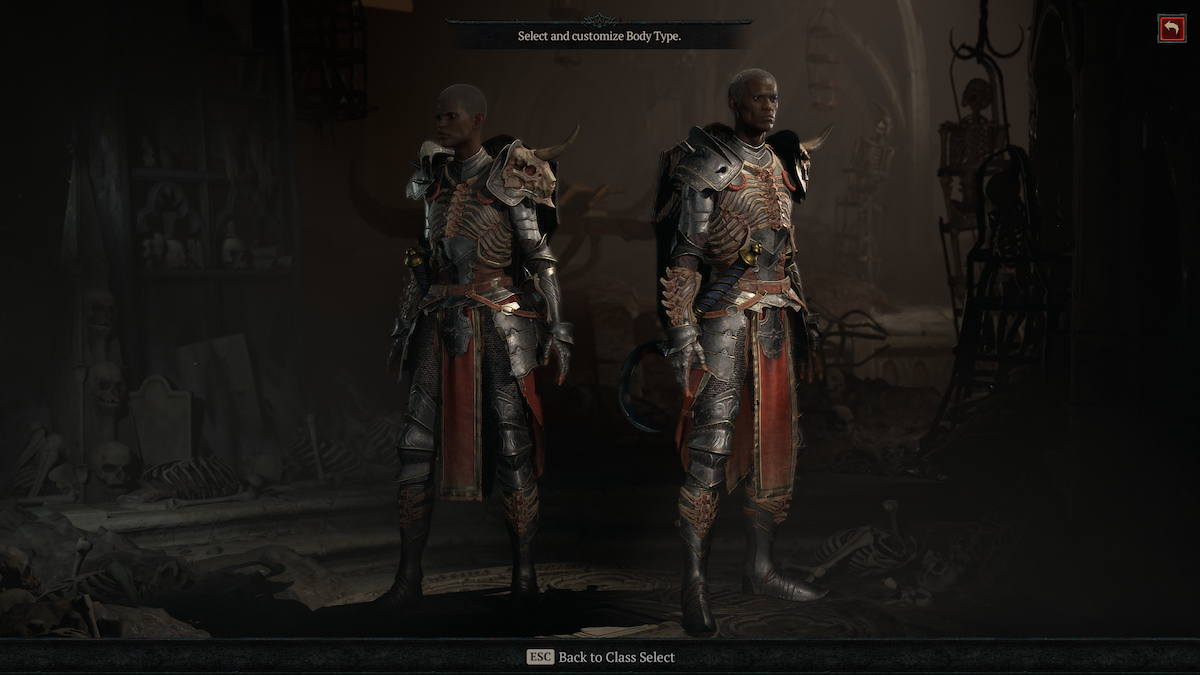 Écran de sélection du nécromancien de Diablo 4